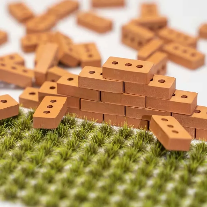 50 Uds 1:16 Mini ladrillo de simulación DIY casa construcción materiales de pared casa de cemento hecho a mano Kits de modelo de construcción
