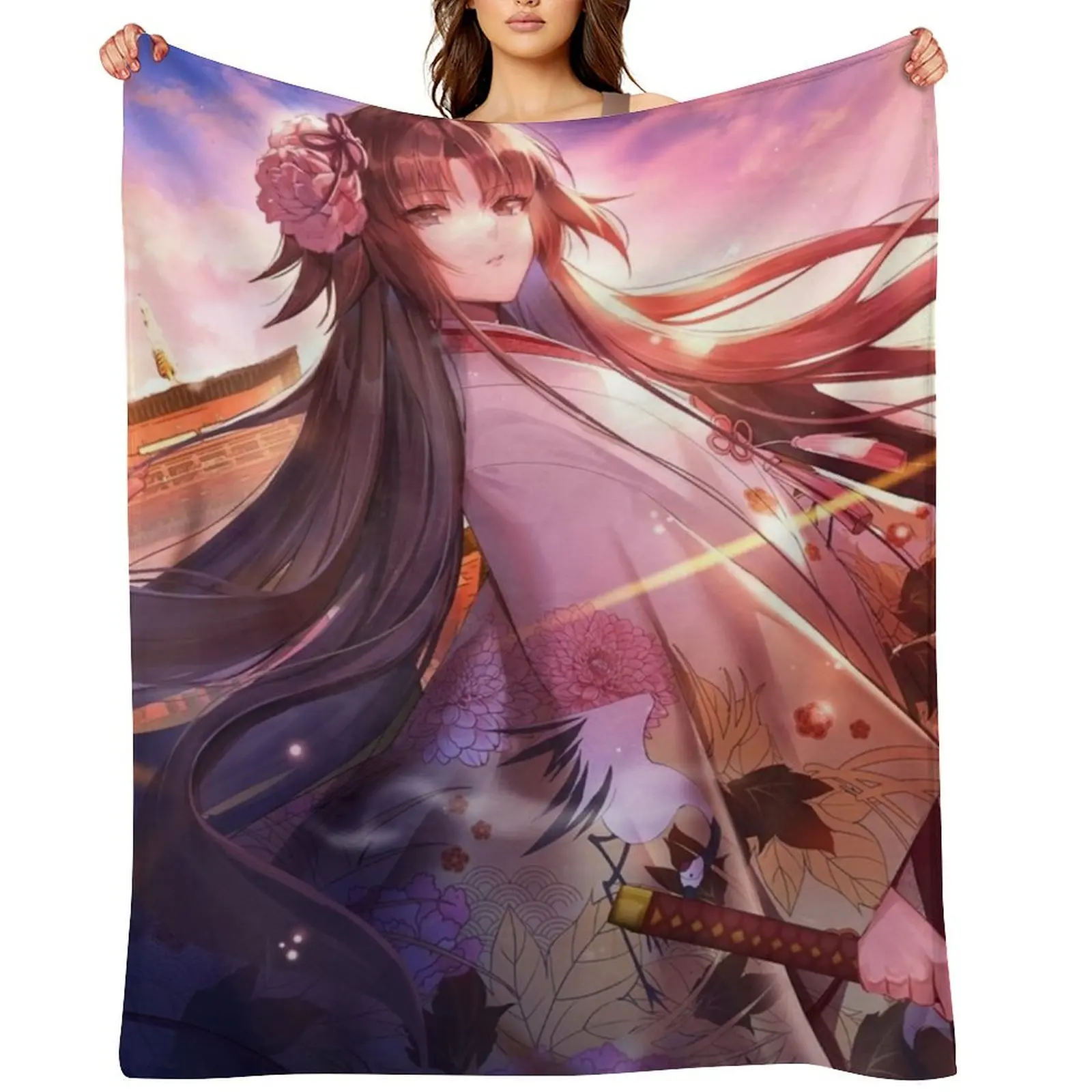

Ryougi Shiki Throw Blanket Decoratives Loose Single Sleeping Bag Blankets