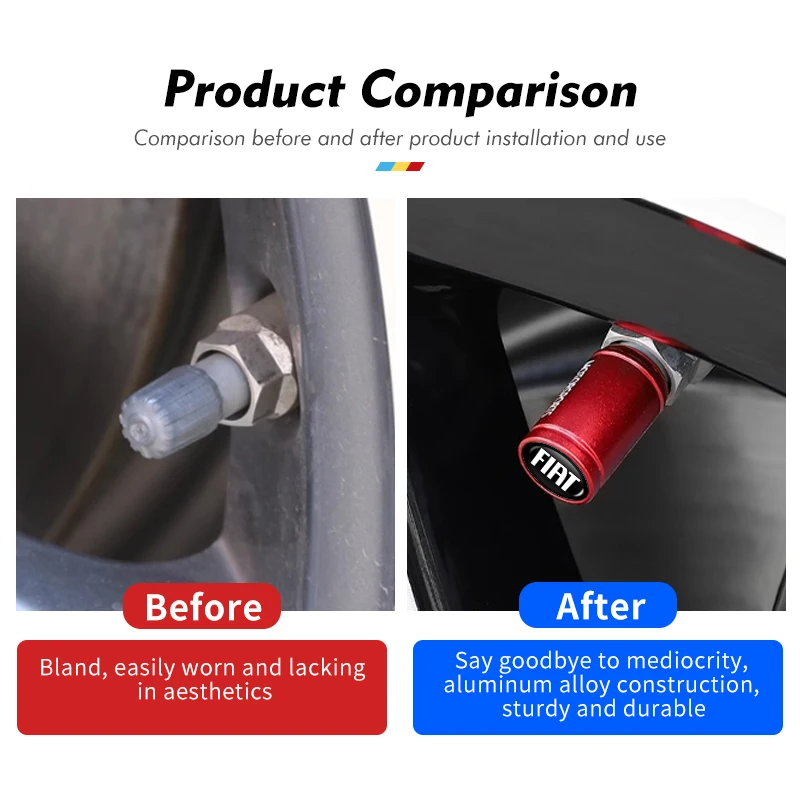 4pcs Car Wheel Tire Valve Stem Cover Airdust Waterproof Cap For Fiat 500 Grande Punto Tipo Stilo Palio Astra Bravo Panda