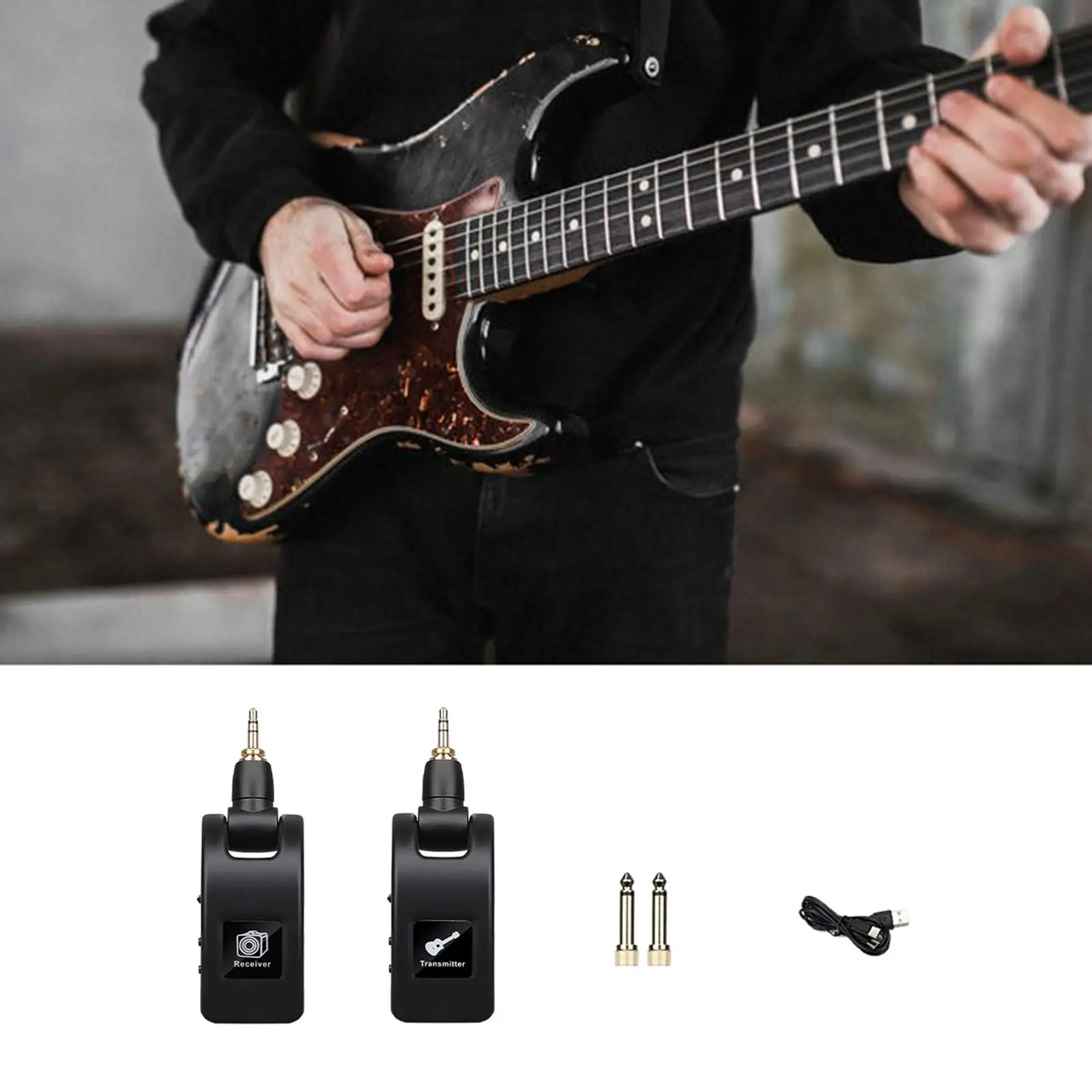 Audio Transmitter and Receiver Guitar Transmitter and Receiver for Dynamic Mic Cordless Guitar Amplifier Condenser Mic Guitar