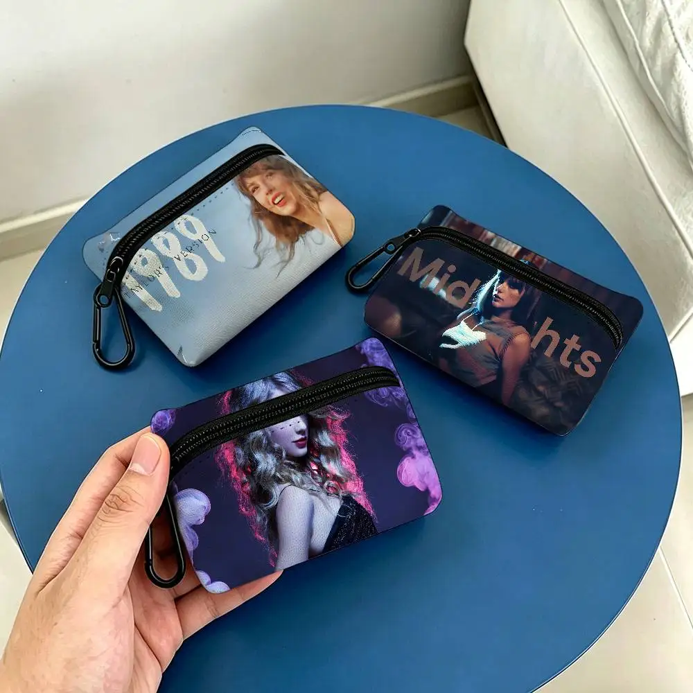 Pop Singer T-Taylor S-Swift Oxford Cloth Zipper Wallet Multifunctional Hanging Coin Bag For Credit Cards Coins Wireless Earbuds