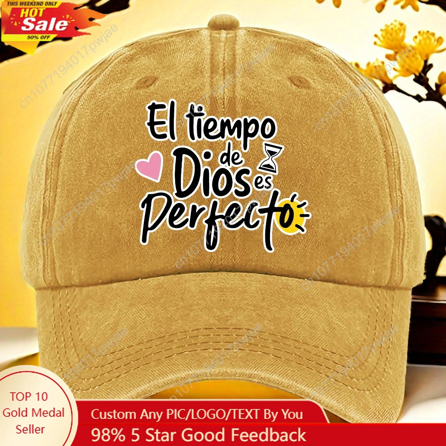 

A fun baseball cap with the slogan "God's timing is perfect" - unisex.
