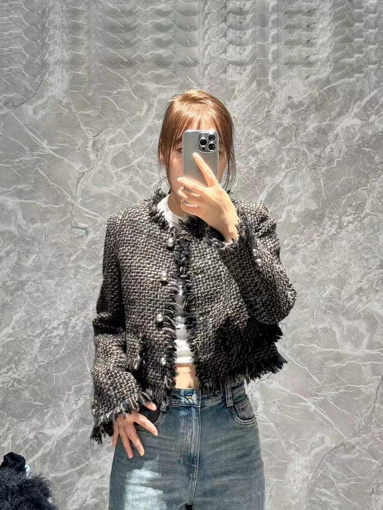 

Hand Knitted ort Coat Women's Thiened Fluffy Outerwear Winter New Arrival round Ne Original Design Loose Fit Outerwear