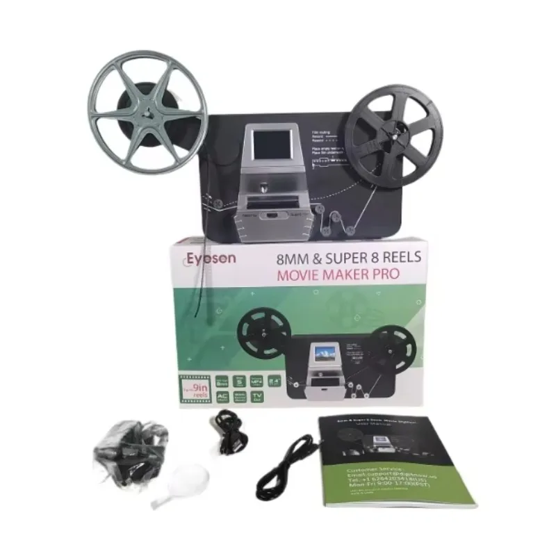 Applicable to Movie Maker Pro 8mm & Super 8 Film to Digital Converter Vintage Film Reel Digitizer Scanner Home Movie Film Transf