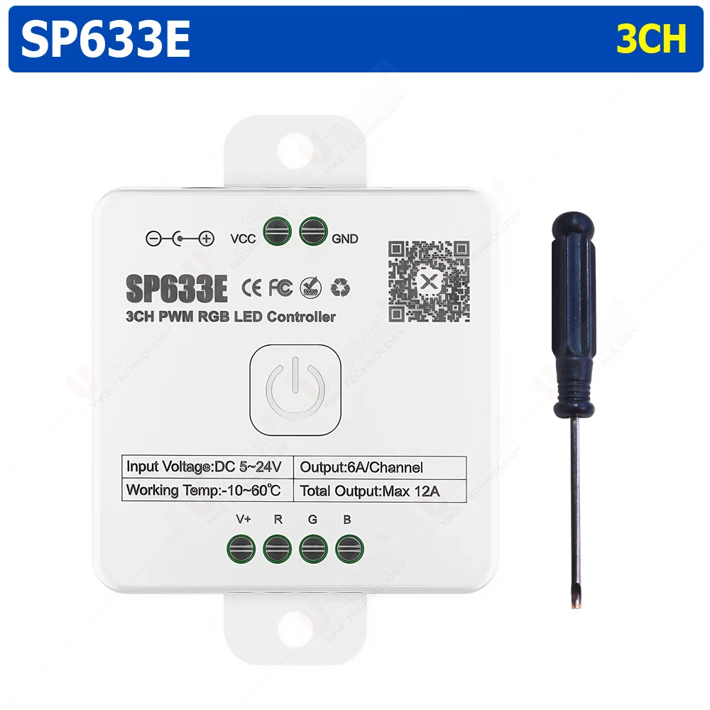 1 set DC5-24V SP632E 2CH PWM CCT Controller LED Controllo APP Blue-tooth per CCT Doppie strisce LED bianche decorano il controller dimmer