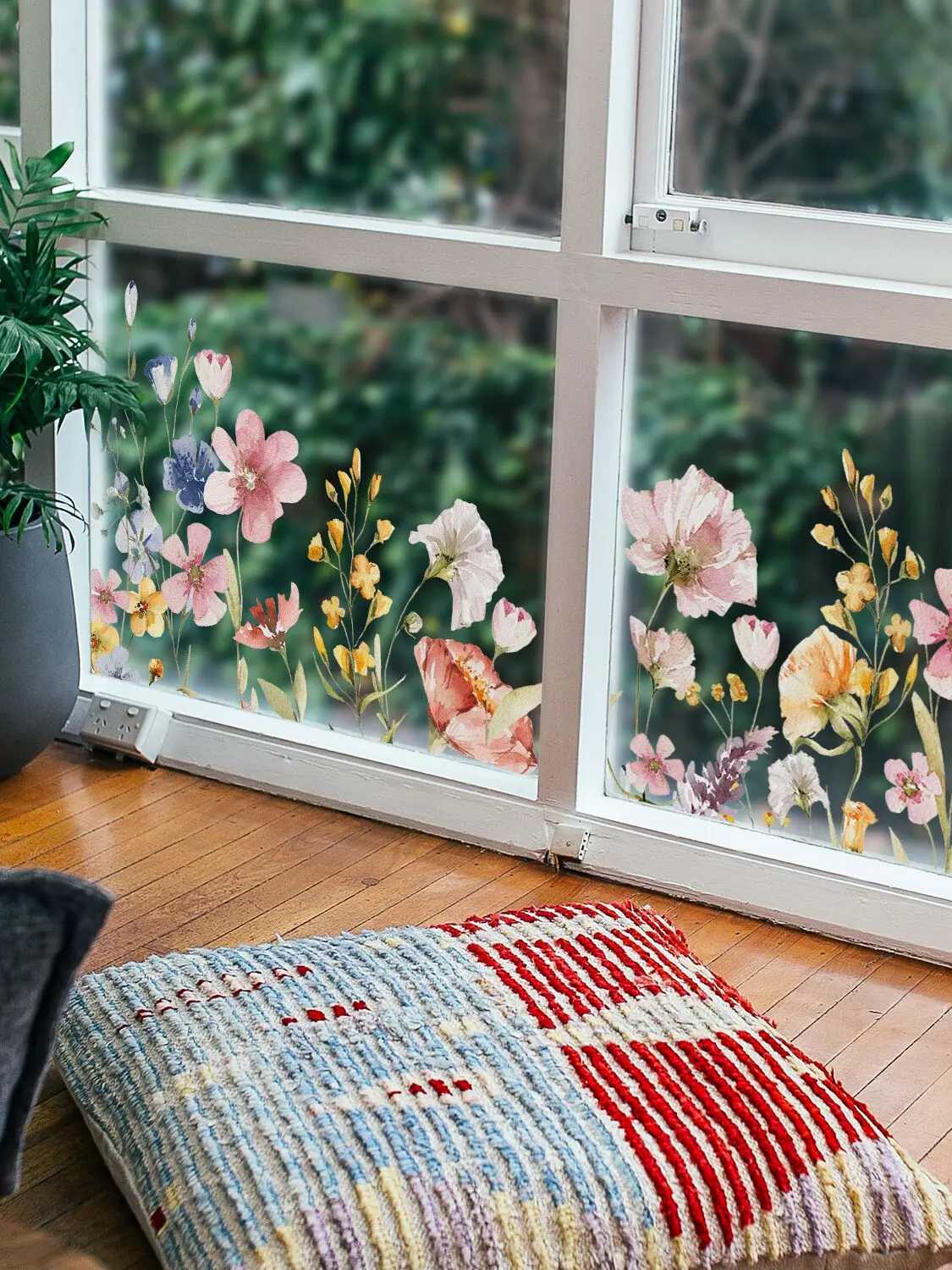 

Funlife European Sle Flower Spring Glass Stiers Static Window Decals No Glue Required Large Size Home Decor