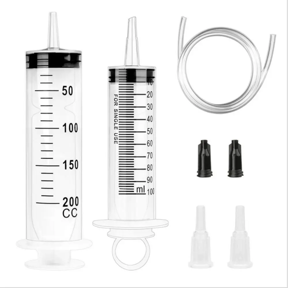 150ml-500ml Large Capacity Syringe Syringes Reusable Pump Measuring 1.3m Tube Feeding Ink Big Syringe Hydroponics Nutrient