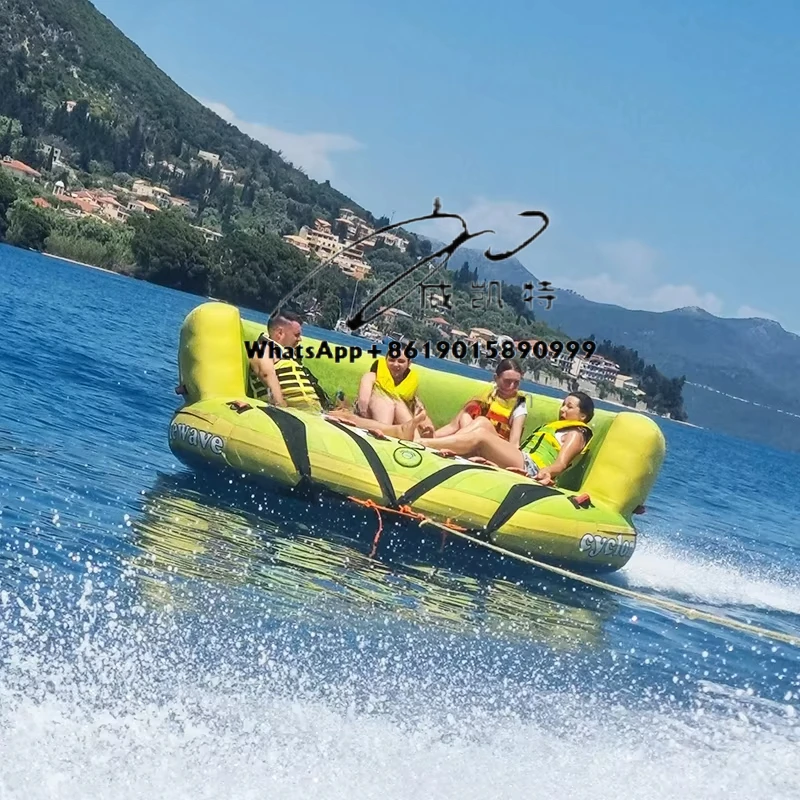 Commercial 6 Person Inflatable Water UFO Towable Tube with Durable Nylon Cover From Custom Manufacturer