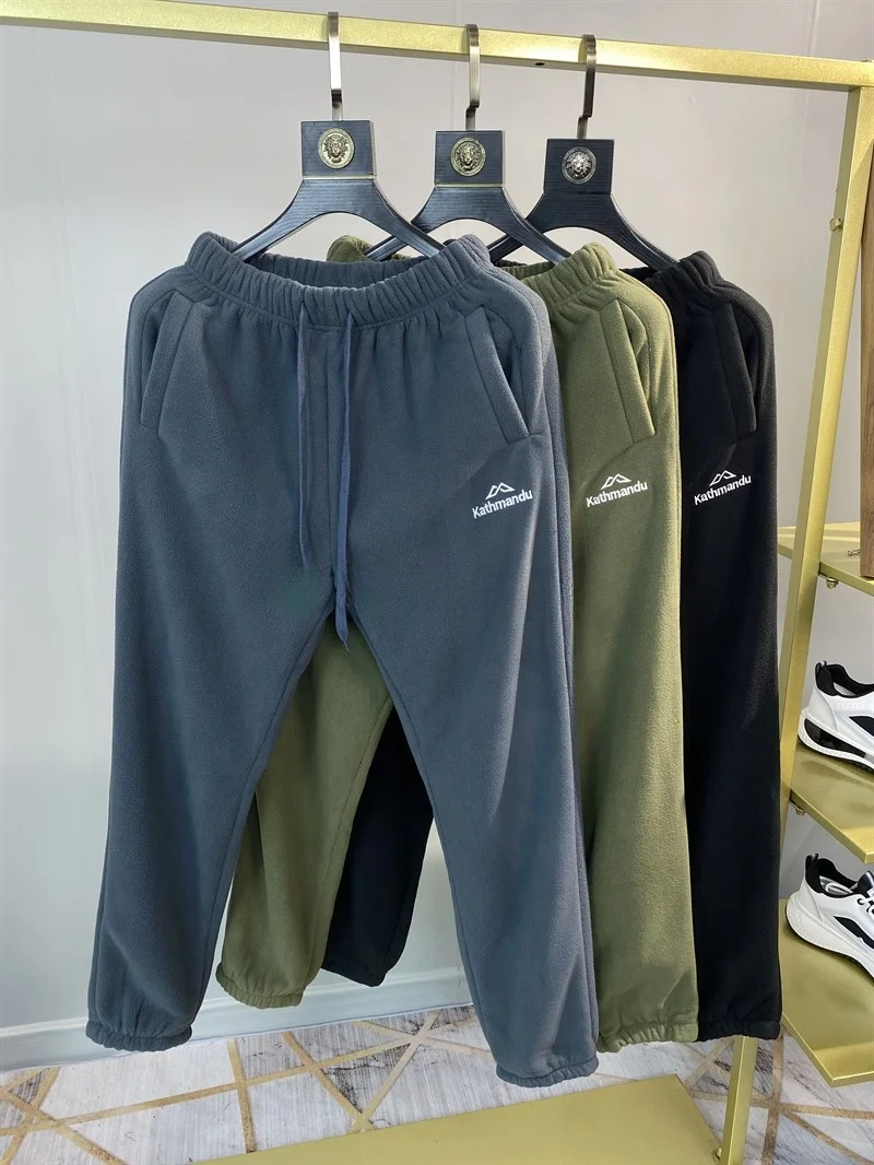 

Upaded Soft Outdoor High-End Fce Lined Thi Winter Men's Casual Pants Fce Sweatpants Straight Leg Fit Youthful