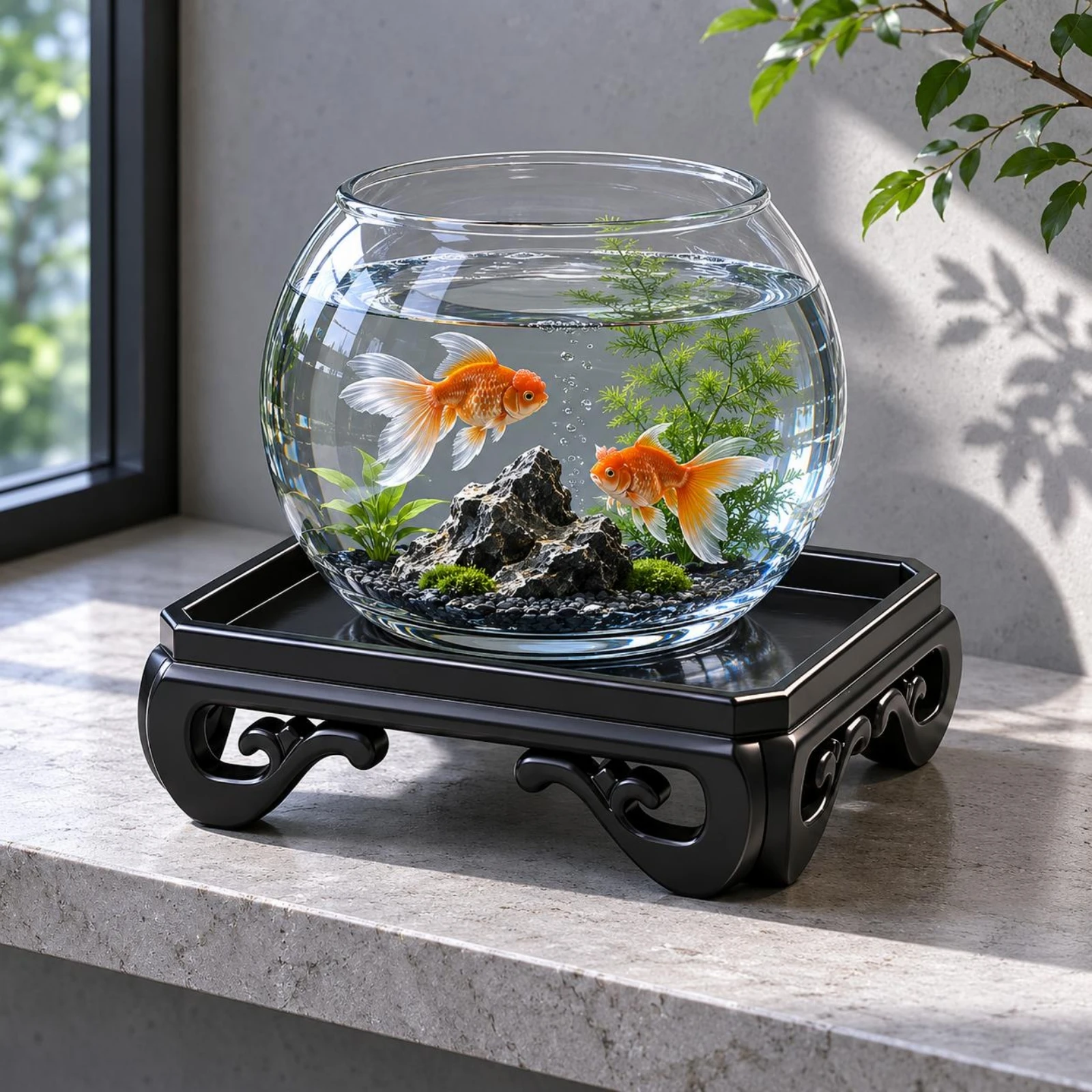 Display Riser Chinese-Style Vase Stand Ornament Riser Openwork Aquatic Habitat Aquarium Stand Raised Tray Top