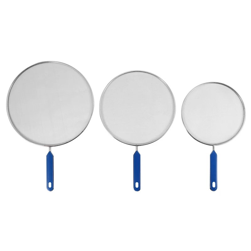 3 Pack Grease Splatter Screen For Frying Pan Cooking,Stainless Steel Guard,Hot Oil Shield To Stop Prime Burn