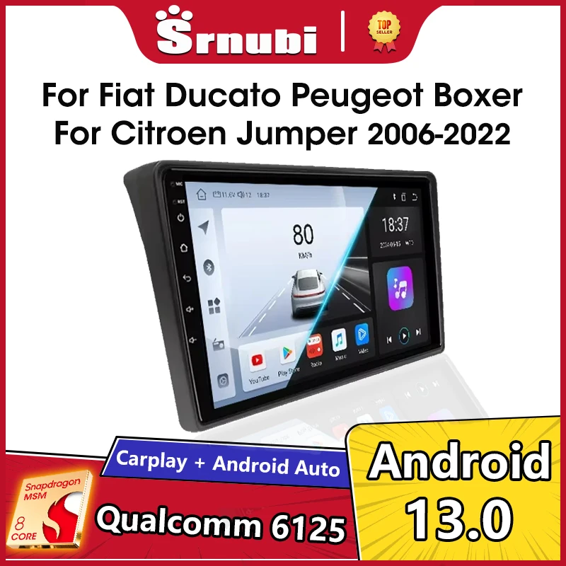 Srnubi Car Multimedia Player For Fiat Ducato 2005-2023 Citroen Jumper Peugeot Boxer Dodge Ram 2500 Carplay Android Auto 4GWifi