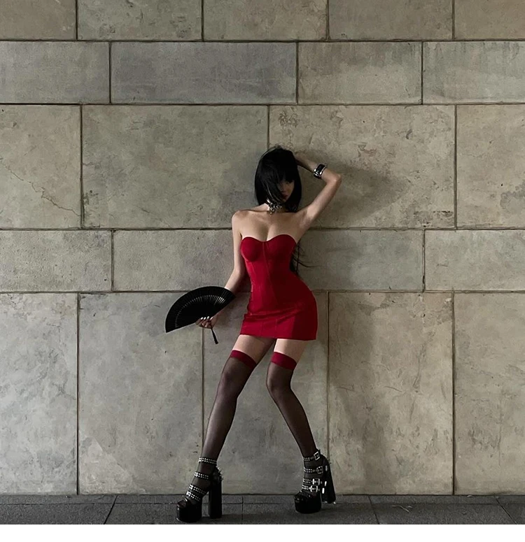 ボディコンドレス ネック 女性 シースルー 透明 クリア 半透明 透き通るような 薄手 薄い シアー 薄絹のような ガーゼのような ゴッサムスタイル