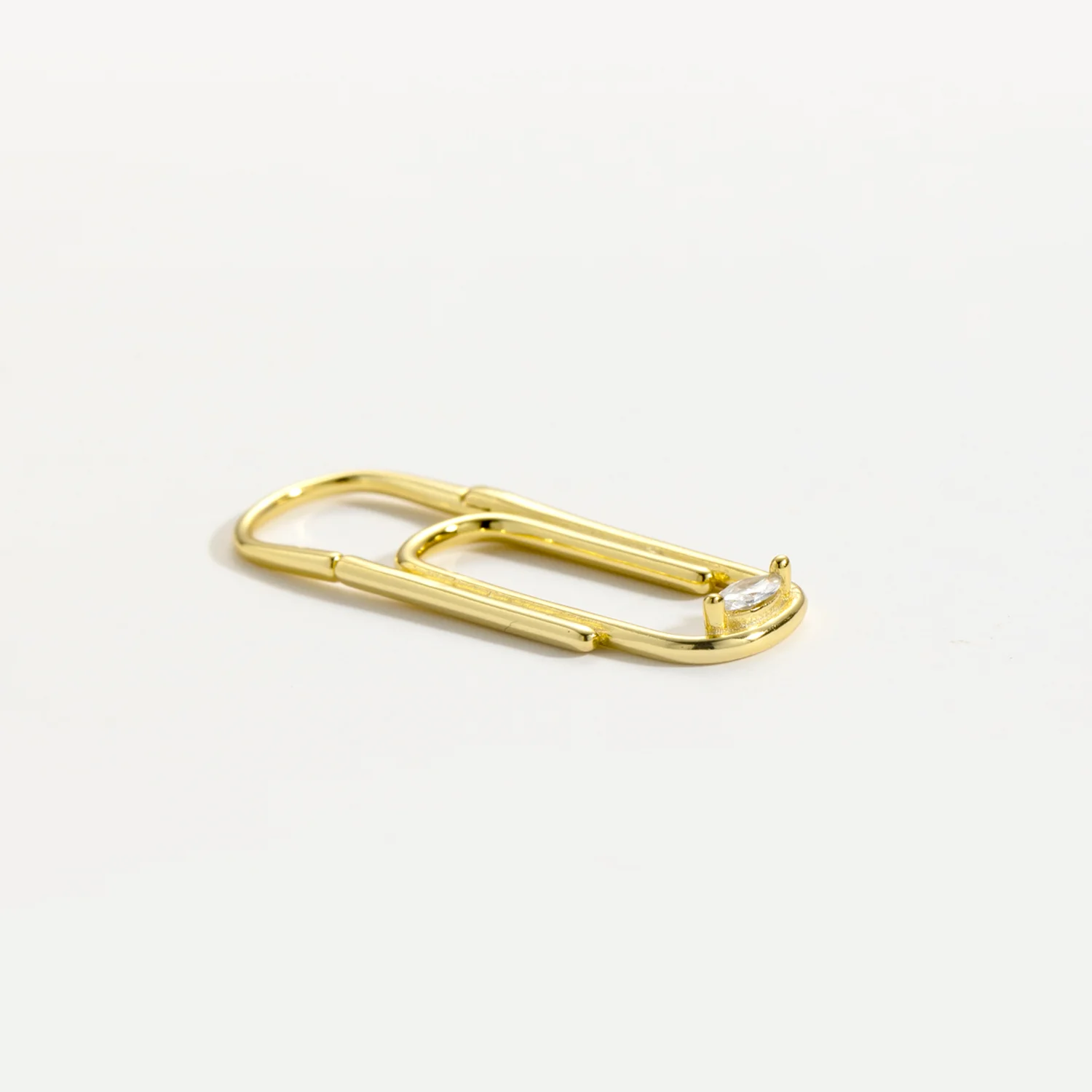 ANDYWEN 100% 925 Sterling Silver Gold Pin Thread Hoop Clip Rock Punk Huggies Single 2023 Wedding Jewelry Gift Plain Earring
