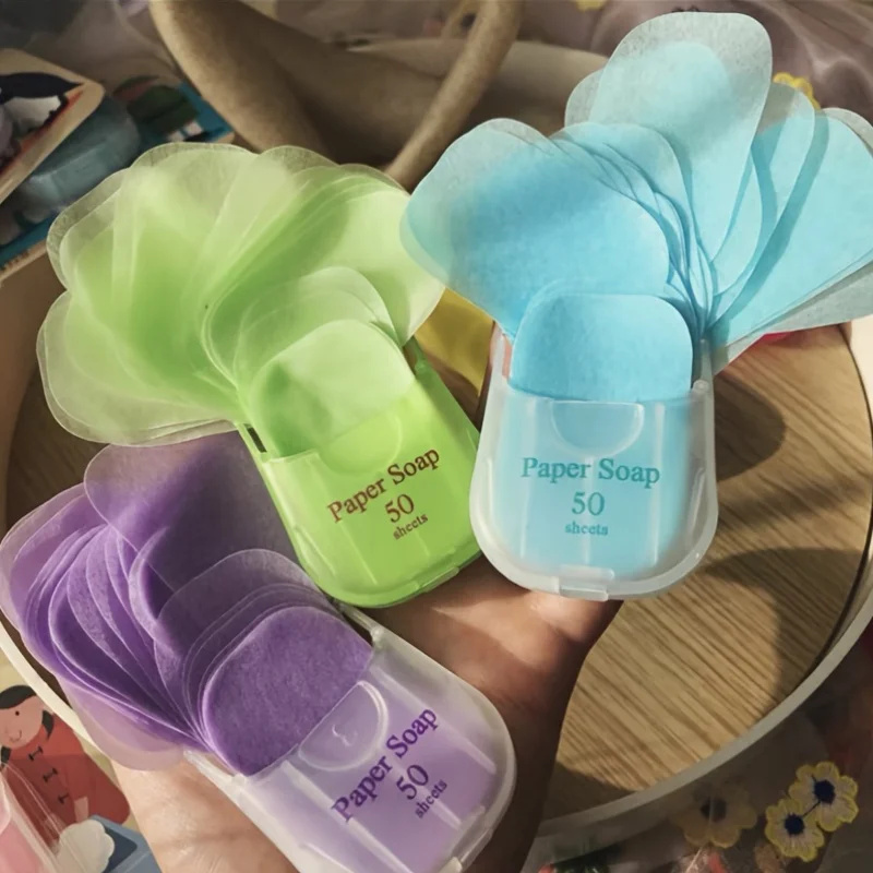 50 stuks draagbare zeepvellen | Unisex, voor volwassenen, met lavendelgeur, op basis van glycerine, ideaal voor kamperen en reizen, zeepvlokken.