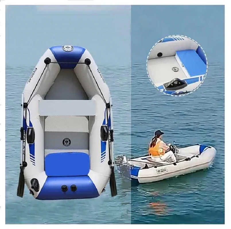 SOLAR MARINE 5.7ft Single Person Inflatable Kayak Fishing Boat PVC Touring Rowing Canoe with Air Deck Floor