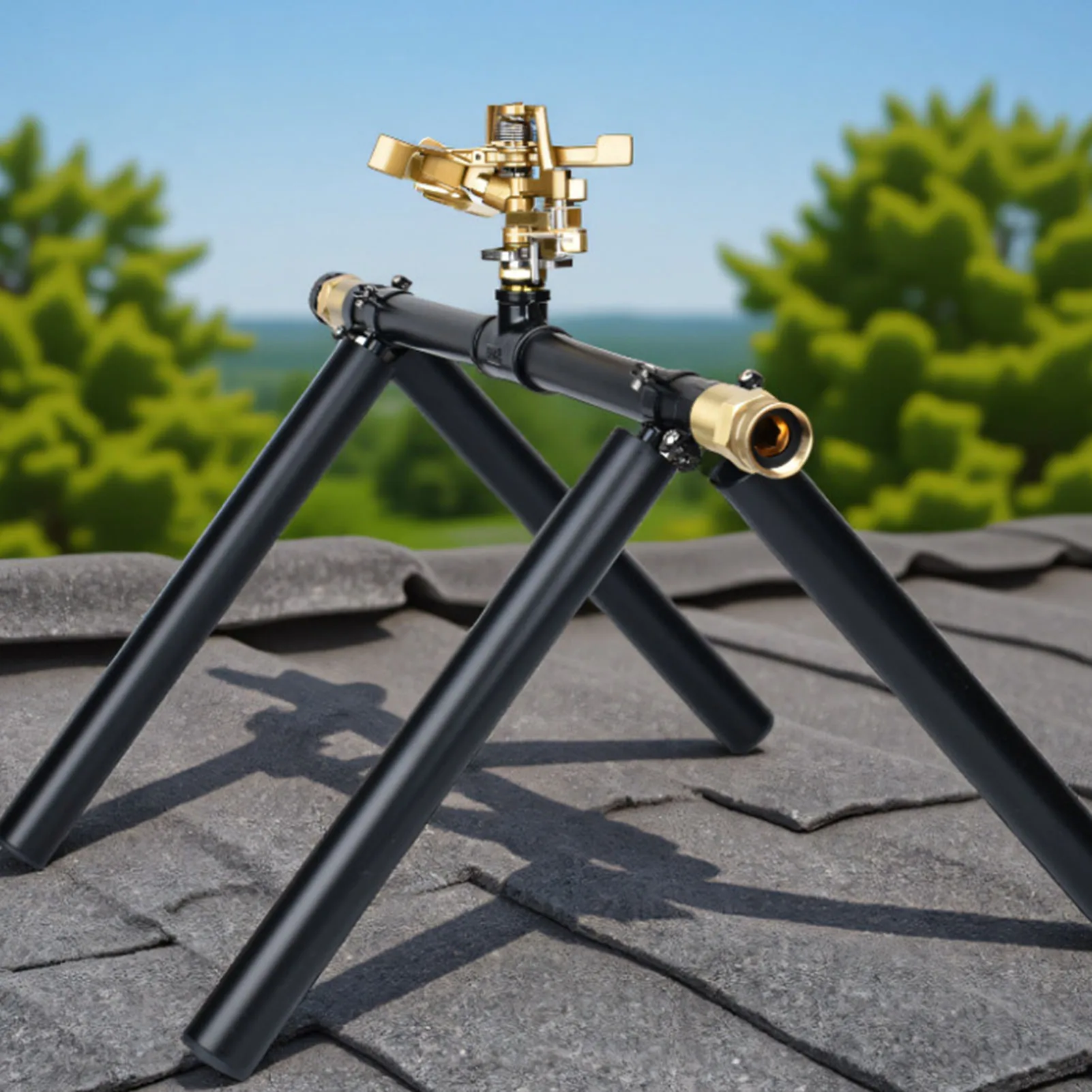 Roof Sprinkler System for Wildfires 360° Rotating Outdoor Roof Sprinkler Heads Designed to Handle Embers Sparks High Temperature
