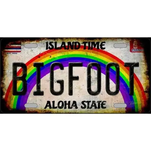 Bigfoot Hawaii Novelty Art Metal sign Metal Tin Sign Plaque Wall Decor