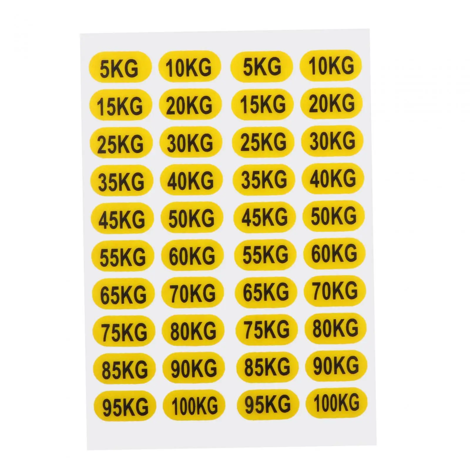 Weight Stack Labels 5-100 kg Weight Stickers for Strength Training Gym Body