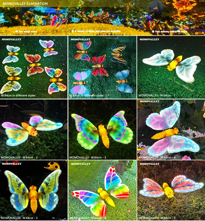 Creative Led Butterfly IP65 Waterproof Garden Floor Landscape Light Decoration Lawn outdoor motif lights for holiday lighting