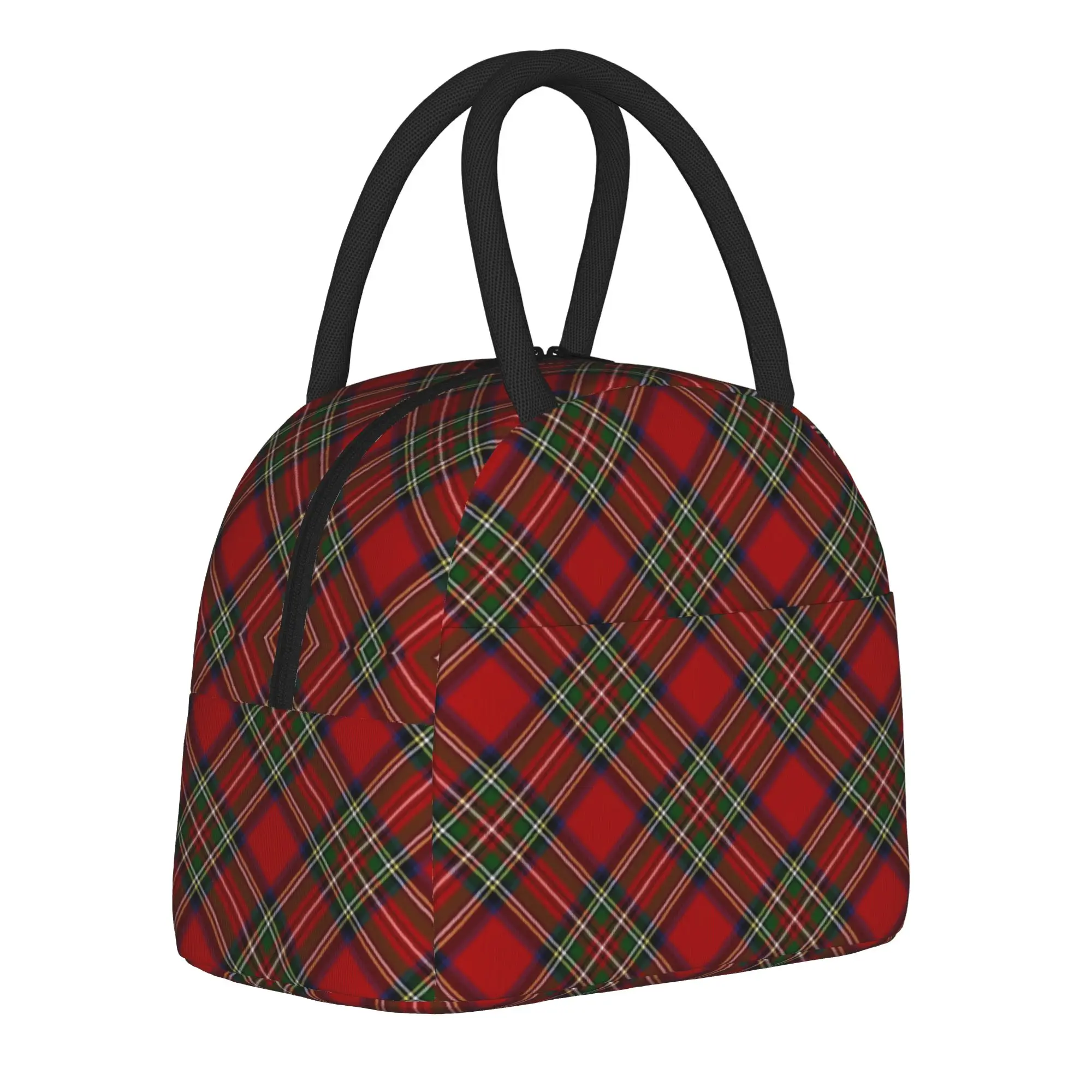 Royal Stewart Tartan Cross Plaid Insulated Lunch Bags Leakproof  Lunch Container Cooler Bag Tote Lunch Box Bento Pouch