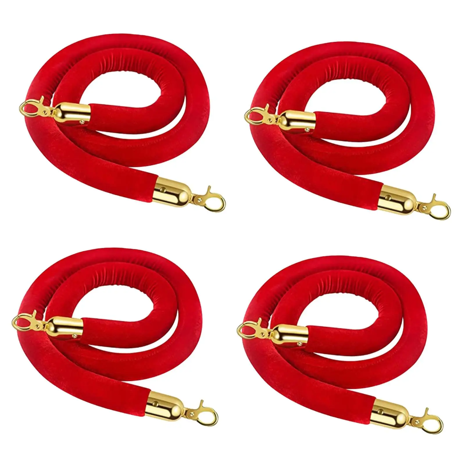 Crowd Control Barrier Rope Velvet 59 Inch with Metal Hooks Premium Queue Divider for Events and Venues