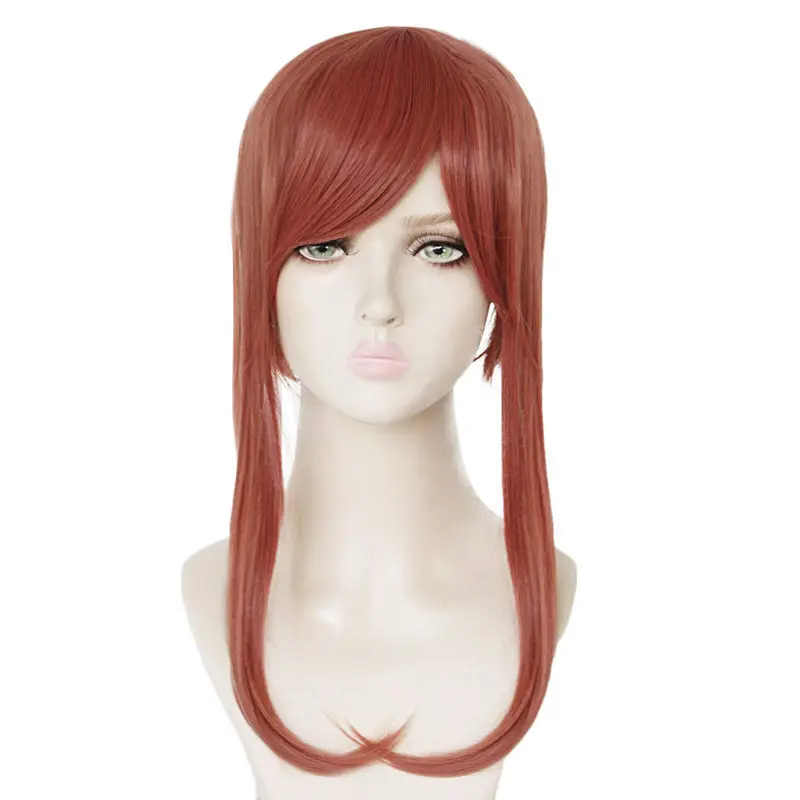 Ladies Wig Party Wig Long Straight Ponytail Brown Orange Wig Women Wigs+Wig Cap