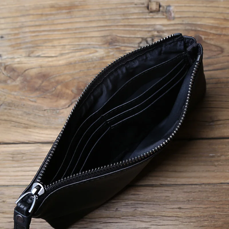 NZPJ Echtem Leder männer Kupplung Top Schicht Rindsleder Lange Zipper Brieftasche Aus Weichem Leder frauen Brieftasche Große Kapazität Dünne telefon Tasche – Detail 10
