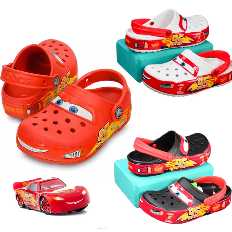 

New Aoger Disney Lightning Mcqueen Crocs Men Pixar Waterproof Summer Slippers Outdoor Beach Holey Shoes Sandals Woman Flip Flops