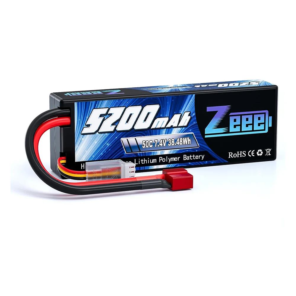 1/2 eenheden Zeee 5200mAh 7.4V 50C Lipo Batterijen voor RC Auto 2S RC Lipo Batterij met T Plug Voor RC Drone Auto Vrachtwagen Helikopter Boot