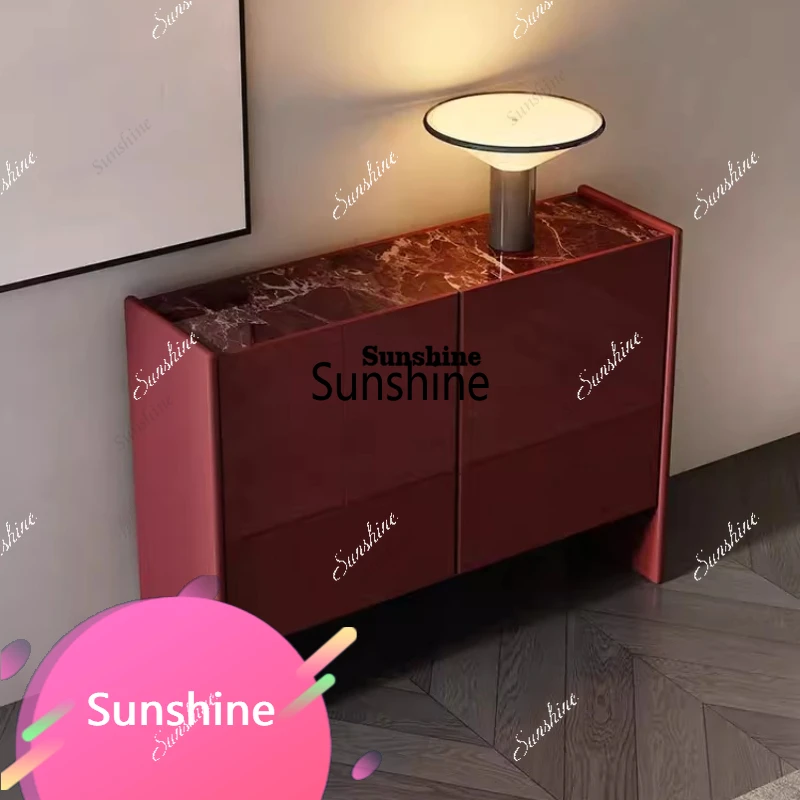 

TDItalian minimalist solid wood, light luxury, entrance cabinet, modern simple villa living room against the wall storage cabine