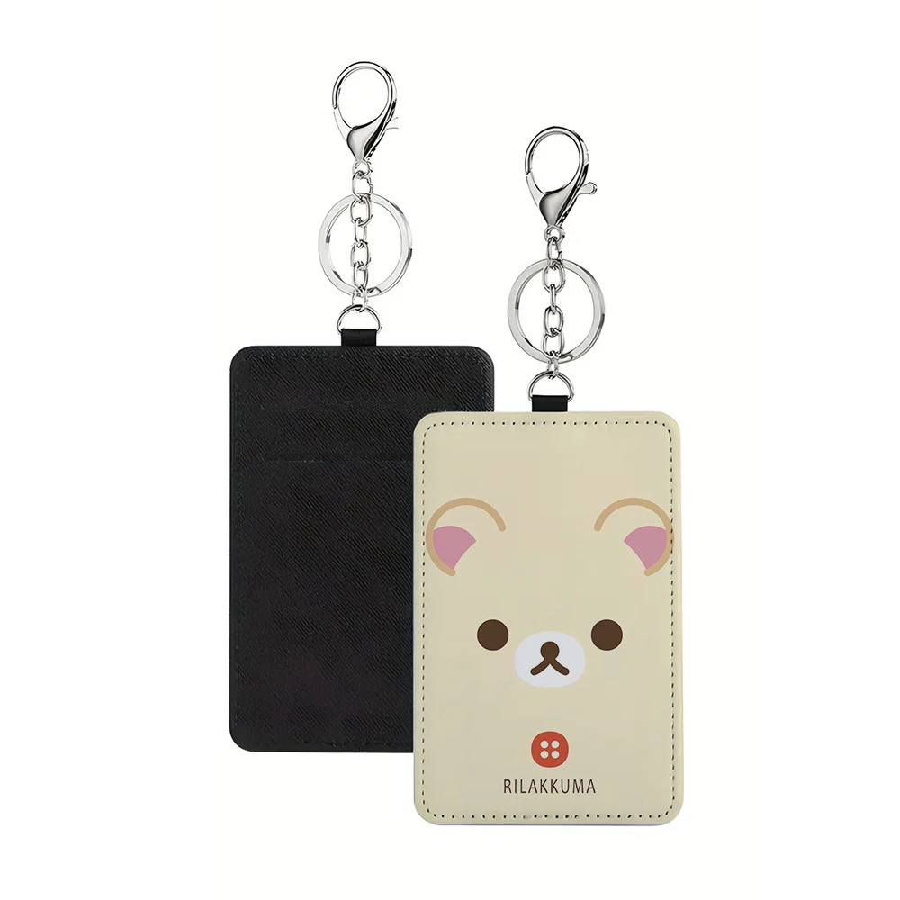 Rilakkuma Portable Transportation Bus Card Holder Keychain Work ID Badge Travel Backpack Bag Card Holders Keychains Wallet Gift