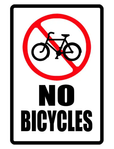 NO BICYCLES SIGN DURABLE ALUMINUM NO RUST FULL COLOR CUSTOM METAL SIGN DD#161