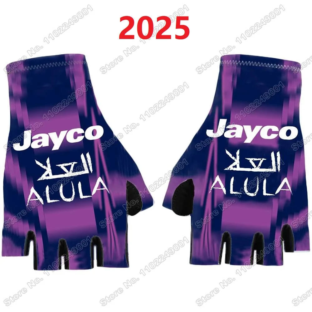 2025 فريق JAYCO ALULA قفازات ركوب الدراجات الرجال المضادة للانزلاق هلام نصف اصبع دراجة قفاز فرنسا جولة دراجة جيرسي دراجة نارية القفاز