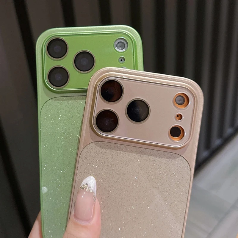 

Fashion Flash Large Window Color Flash Phone Case, Suitable for iPhone 17 16 15 14 Pro Max Lens Protection PC Back Cover