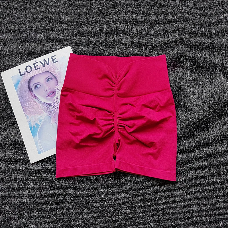 Peach High-Elastic Yoga Summer High-Waisted Gym Hip Lift Sports Shorts Fitness Elastic Belly Three-Point Running Tight Pants - Image 5
