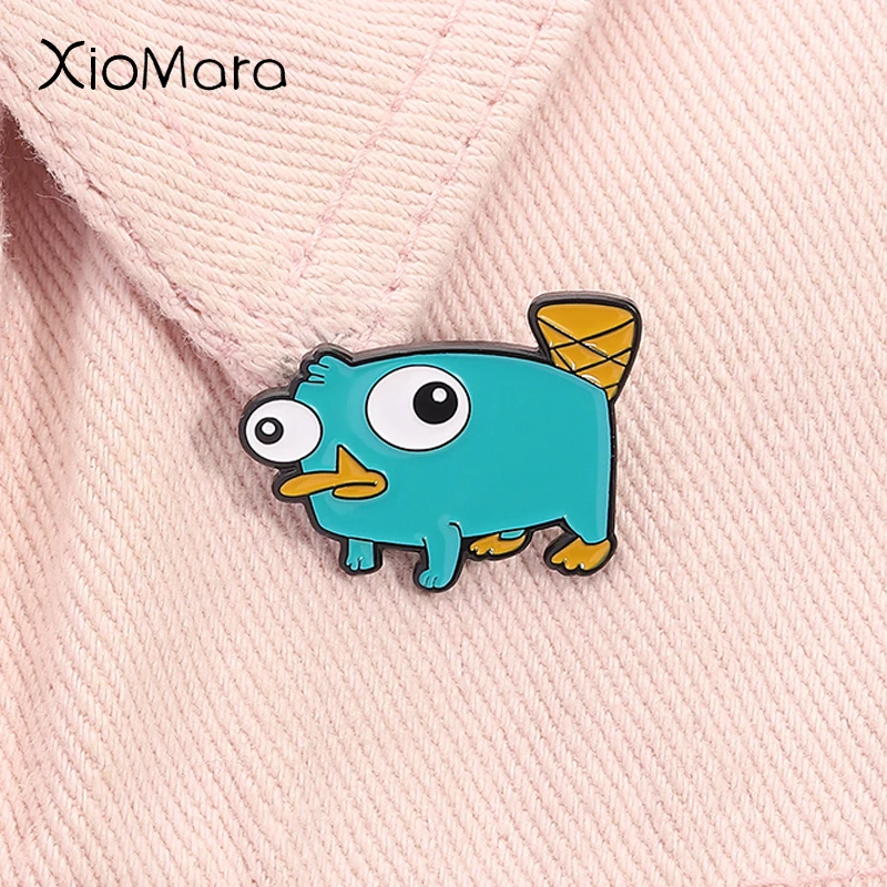 

Perry The Platypus Enamel Pin Puzzle Games Characters Cute Duck Brooch Lapel Backpack Badge Funny Jewelry Gift For Friends