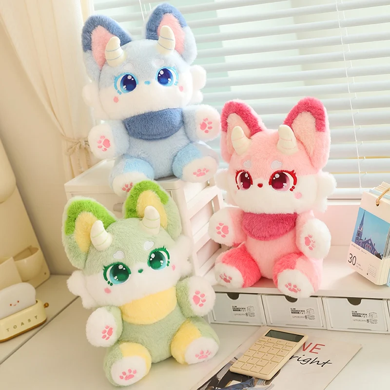 Kawaii Fox Plush Toys Cartoon Animals Stuffed Dolls Anime Room Decor Kids Birthday Xmas Gifts