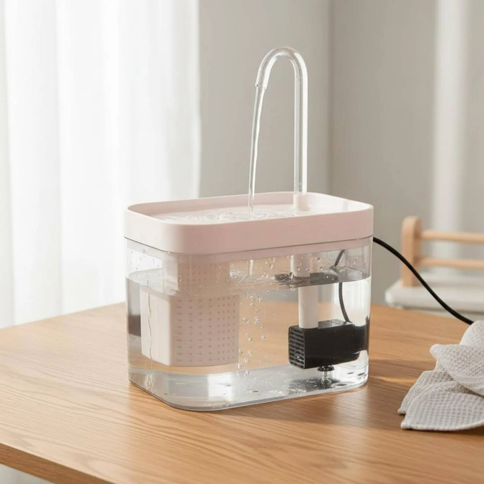 Electric Avian Bath Food-Safe Material Parrot Bathing Tub Automatic Avian Shower With Strainer Circulating Water Water Feature view 5