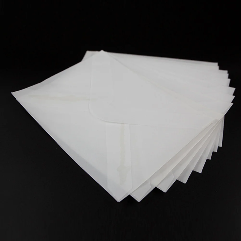

50pcs Sulfuric Paper Envelopes Translucent For Cards Wedding Party Invitation Greeting Festival Stationery Mailing Office Home