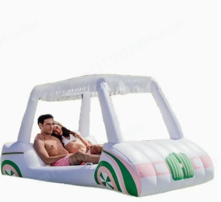 Inflatable PVC Sunshade Car Floats on The Water in Summer, Double Floats on The Water, Inflatable Beach Water Loungers Float