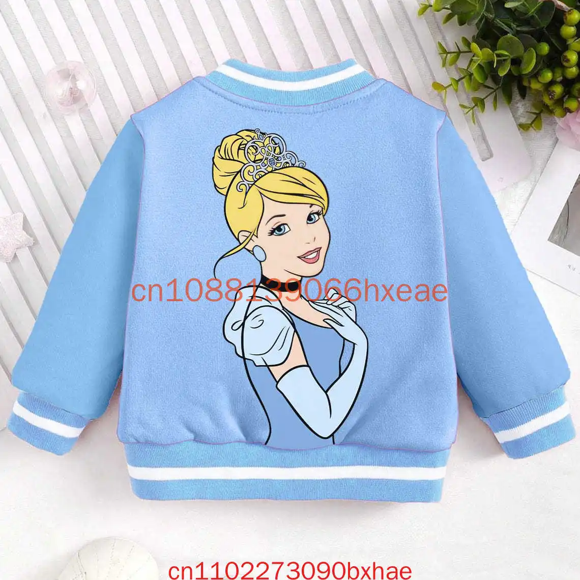 

Новая осенне-зимняя детская и молодежная бейсбольная куртка Disney Cinderella с 3D принтом, костюм для косплея на Хэллоуин, куртка