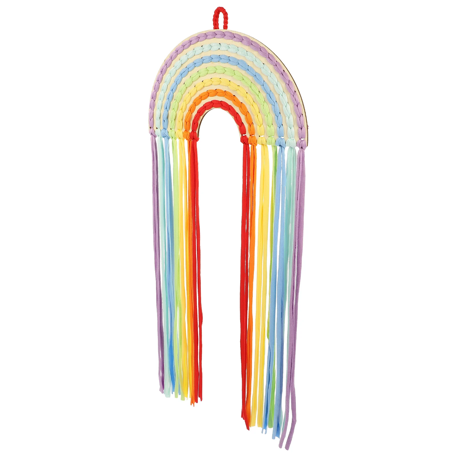 

Woven Wall Hanging Hair Bow Organizer Clips Girls Storage Basket Decor Rainbow Resistant Stylish Design Bedroom