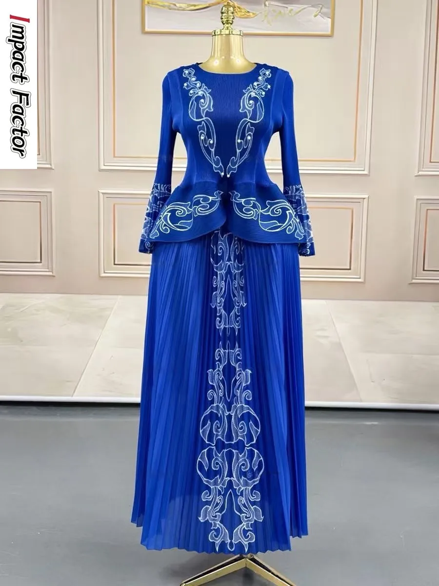 

Новинка 2026: Модный комплект из двух предметов — плиссированное платье с принтом и юбка с эффектом утягивания талии, свободного кроя, для создания иллюзии стройности живота.