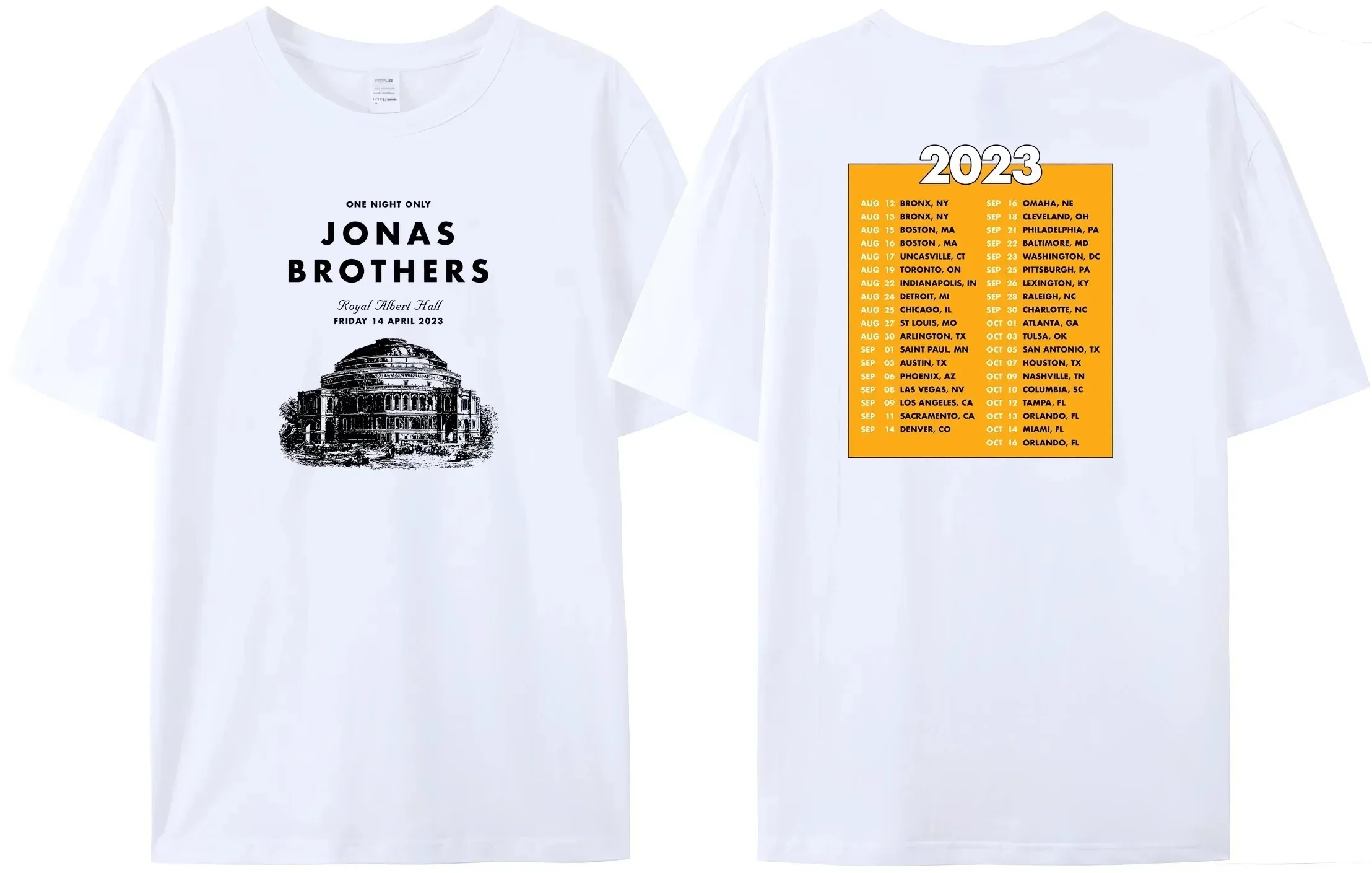 2024 New Amazing Quality Jonas Summer Black  North America Tour Popular Fan Tees Brothers Rock 5 Album Double Sided Print Tees