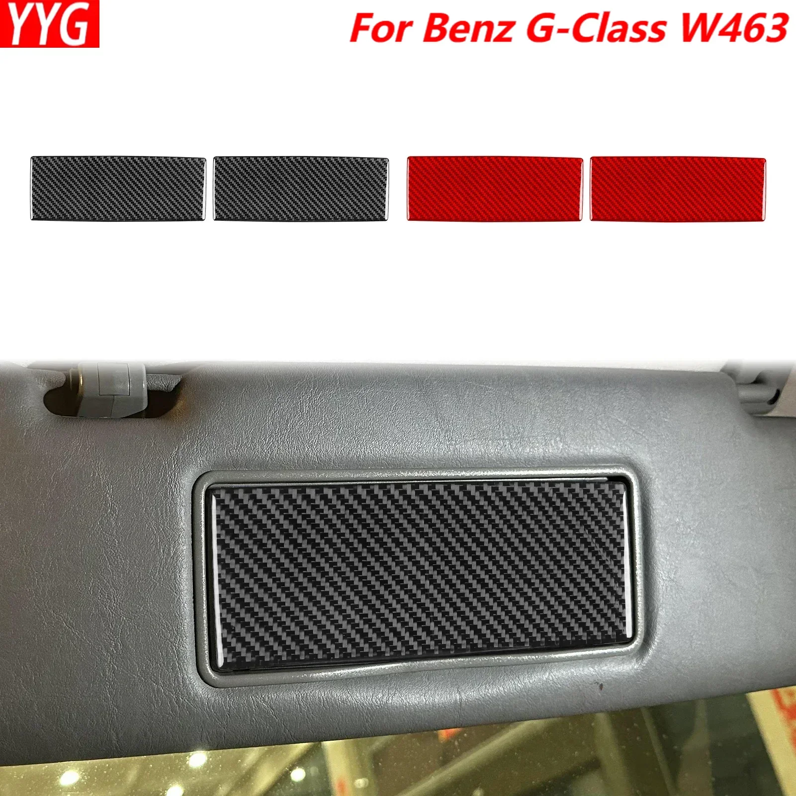 For Mercedes Benz G-Class W463 2004—2012 Car Accessories Carbon Fiber Auto Roof Makeup Mirror Panel Interior Cover Trim Sticker