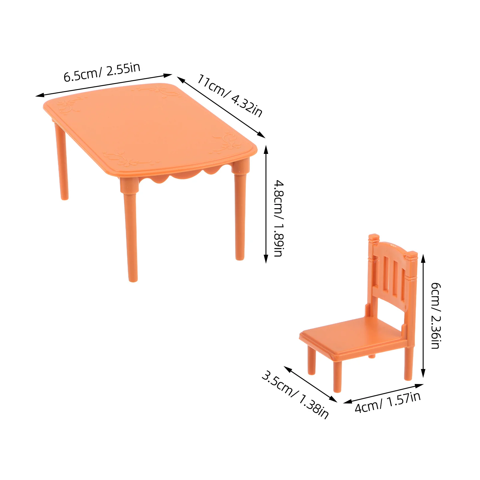 1 conjunto 1 conjunto de mini móveis para casa de bonecas cadeiras de mesa realistas para cozinha sala de jantar cena de plástico decoração de casa playset