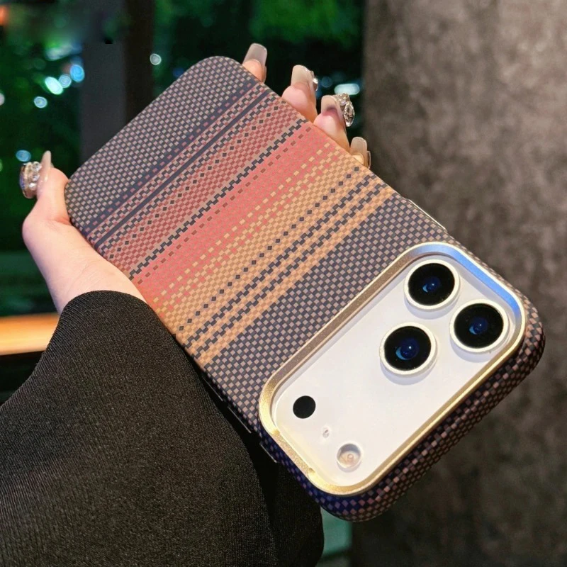 Case For iPhone 18 17 16 Pro Max iPhone Air Luxury Carbon Fiber Texture Hard PC Anti-drop Protection Cover For iPhone 18 Pro Max