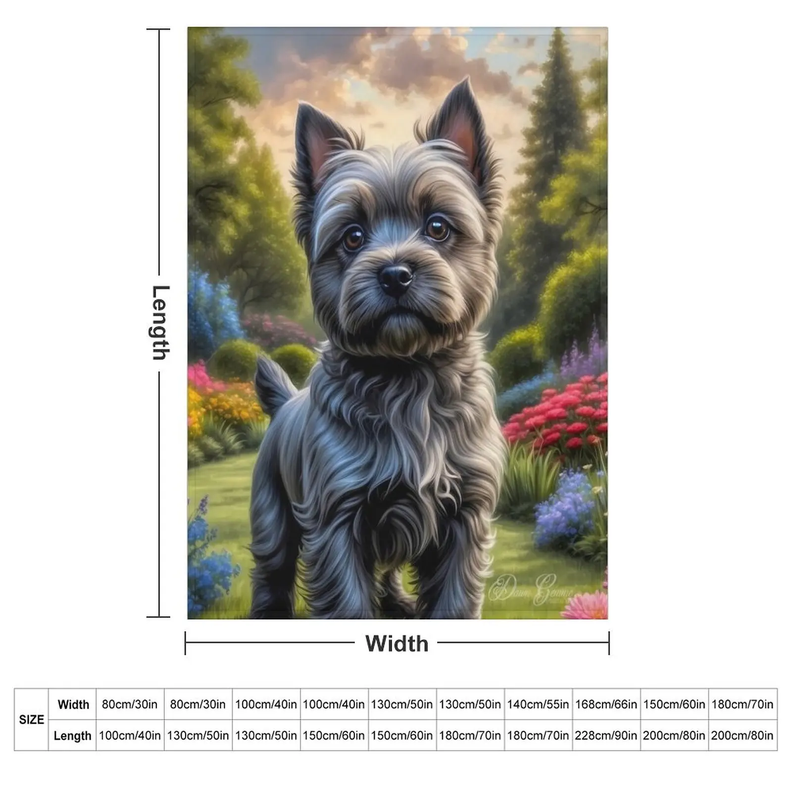 Shelby Cairn Terrier Puppy Portrait Painting Throw Blanket Travel Fashion Sofas Kid'S Retros Decorative Sofas Blankets