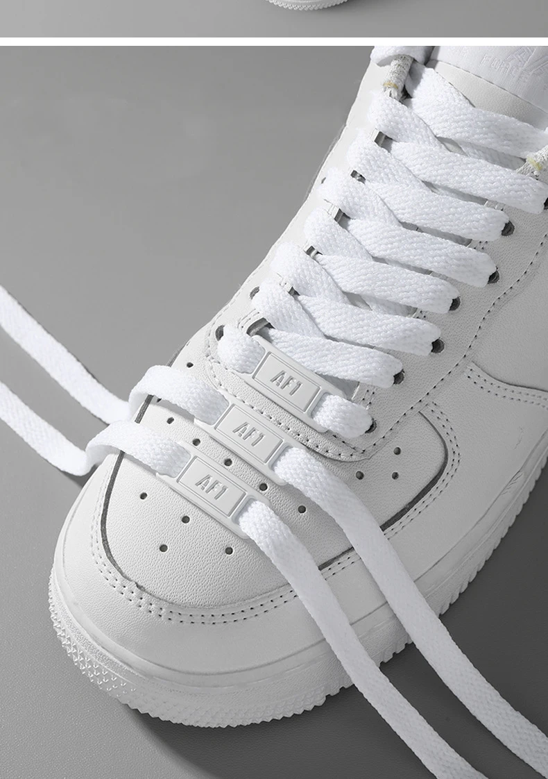 AF1 Metallschnallen-Schnürsenkel, klassische schwarze und weiße flache Schnürsenkel und Schuhdekoration, passend für Sneaker, Schuhzubehör, 4 Stück. – Detail 4